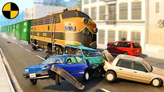 Trains and Car Сrashes #2 😱 BeamNG.Drive