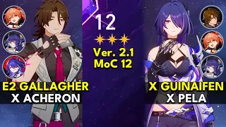 E2 Gallagher x E0S1 Acheron | Memory of Chaos Floor 12 3 Stars | Honkai: Star Rail 2.1