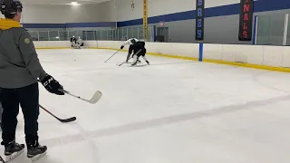 Neutral Zone Puck Retrieval 1 on 1