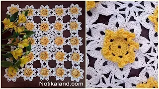 Crochet doily tutorial Crochet doily with flowers Part 2 How to join motifs