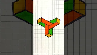 Easy Way to Draw 3D Drawing on Graph Paper 🖍️ #shorts #shortvideo #drawing #art