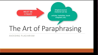 The Art of Paraphrasing: Avoiding Plagiarism