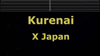 Karaoke♬ Kurenai - X JAPAN 【No Guide Melody】 Instrumental