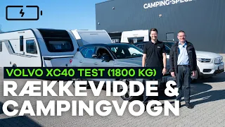 RÆKKEVIDDETEST: 1800 kg campingvogn efter elbil (Volvo XC40) | bilguiden tester