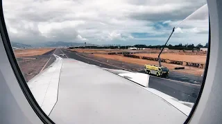 ANA A380 Flying Honu Inaugural Takeoff + Safety Video and Water Salute