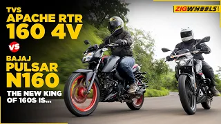 TVS Apache RTR 160 4V vs Bajaj Pulsar N160 Compared - New Kings Of 160cc Bikes