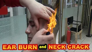 ASMR turkish barber massage + NECK CRACK+ EAR BURN +head, face, ear, back, arm, neck, sleep massage