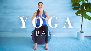 Yoga Stability Ball Workout // Gentle Seated Toning Exercises for Seniors & Beginners