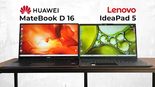 От Huawei ему фигово. Сравнение ноутбуков Huawei MateBook D 16 и Lenovo IdeaPad 5 с Ryzen 5 / ОБЗОР