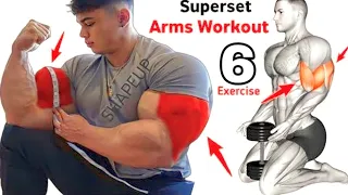 Biceps And Triceps Superset workout at gym ( 6 effective exercises )