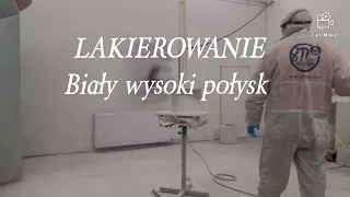 Lakierowanie fronty meblowe mdf. Biały wysoki połysk.