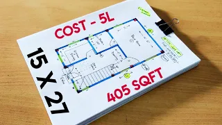 15 x 27 SMALL HOUSE DESIGN II 15 X 27 CHOTA GHAR KA NAKSHA II 405 SQFT HOUSE PLAN