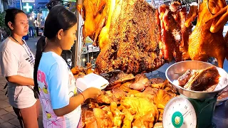 Wow! Delicious Crunchy Pork BBQ, Braised Pork & Roasted Duck - Cambodian Street Food