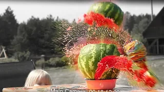 АРБУЗ Челлендж взрываем большой арбуз резинками | Watermelon challenge