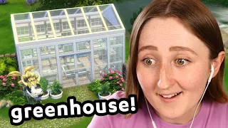 i am obsessed with building greenhouses in the sims