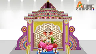 Ganpati Decoration ideas for home | ganpati makhar decoration ideas | ganpati background decoration.