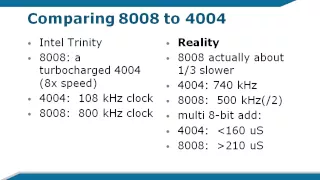 The Intel 4004 to 8008 comparison