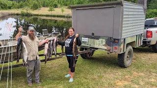 Going OFF GRID to Set LIMB LINES & BANK POLES For Flathead & Blue Catfish (CATCH*CLEAN*COOK)