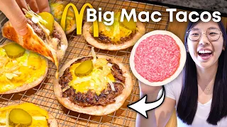 Big Mac Tacos 🍔 (TikTok's RAW Meat + Tortilla HACK)