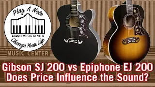 Gibson SJ 200 vs Epiphone EJ 200 - Does $5249 Sound Better Than $459? - Acoustic Guitar Comparison