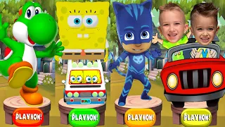 Tag with Ryan vs Yoshi Bros Run vs Pj Masks Catboy vs Vlad and Niki Run -  Gameplay Mod