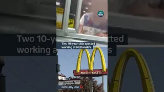 Two 10-year-olds spotted working at a McDonald’s in the USA #itvnews #mcdonalds #usa