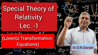 Special Theory of Relativity, Lec.- 1(Lorentz Transformation Equations)
