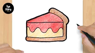 #170 How to Draw a Cake Slice - Easy Drawing Tutorial