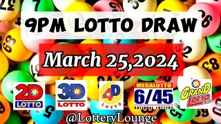 9PM DRAW MARCH 25,2024 MONDAY 2D 3D 4D 6/45 6/55 PCSO LOTTO RESULTS TODAY @LotteryLounge