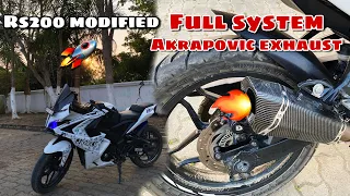 Full system akrapovic exhaust 🔥|| rs200 modified 🚀