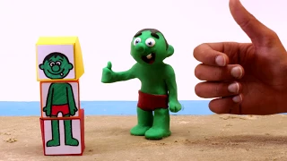 DibusYmas PUZZLE beach 💕Superhero Play Doh Stop motion cartoons