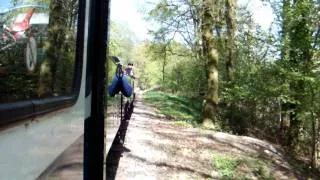 Green Goddess and Northern Chief climb Beckfoot Bank, Ravenglass and Eskdale Railway