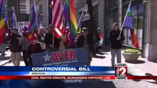 Hundreds rally against Indiana law, say it's discriminatory