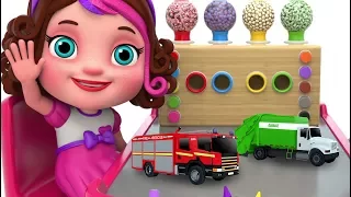 Learn Colors with 3D Candy Surprise Eggs Street Vehicles Toys