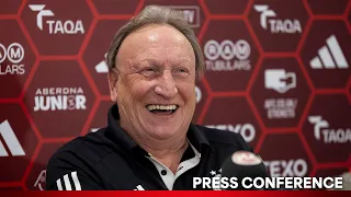 Neil Warnock's first press conference as Interim Manager