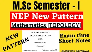 MSc. Mathematics Topology:  Semester 1 Question Paper