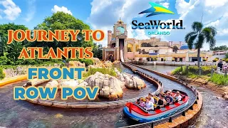 Journey to Atlantis FRONT ROW POV at SeaWorld Orlando 4K