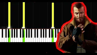 Grand Theft Auto IV Theme Song - Slow Easy Piano Tutorial