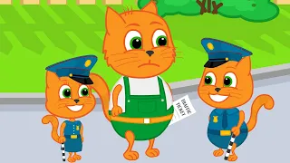 🔴 Cats Family in English - POLICE VS CATS  Cartoon for Kids