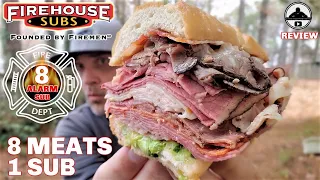 Firehouse Subs® 8 ALARM SUB Review! 🚒📛🧯🥪 | 8 MEATS / 1 SUB