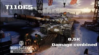 T110E5 in Raseiniai:9,5K damage conbined:Wot console - World of Tanks