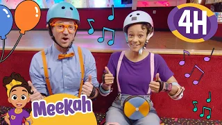 Blippi and Meekah's Magic Moonlight Rollerway! | 4 HOURS OF MEEKAH! | Educational Videos for Kids