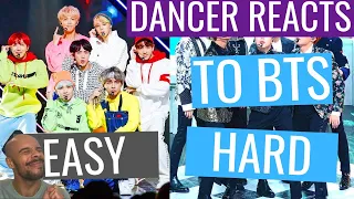 Dancer Reacts: EASY TO HARDEST BTS DANCES