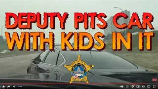 Deputy performs RISKY PIT Maneuver on car with KIDS INSIDE !! Live On Patrol CLIP