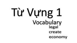 Tu Vung 1 / Vocabulary: Legal, create, economy...