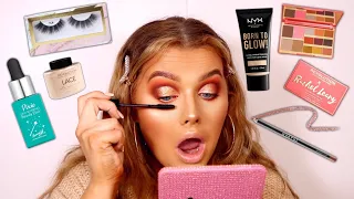 EVERYTHING £10 (or UNDER!!) MAKE UP TUTORIAL *affordable + glam!!!* | Rachel Leary