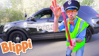 Blippi Explores a Police Car - Educational Videos for Kids