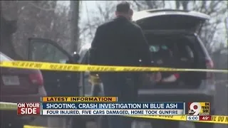 Shooting, crash investigation in Blue Ash