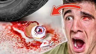 MY EYEBALL GOT CRUSHED BY A CAR!