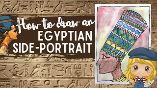 How to draw an EGYPTIAN Side-Portrait- Art Lesson for kids!